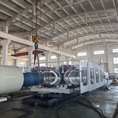 PLC Control System Double Wall Corrugated Pipe Extrusion Line For Pipe Range ID 63 OD1600mm Dimension