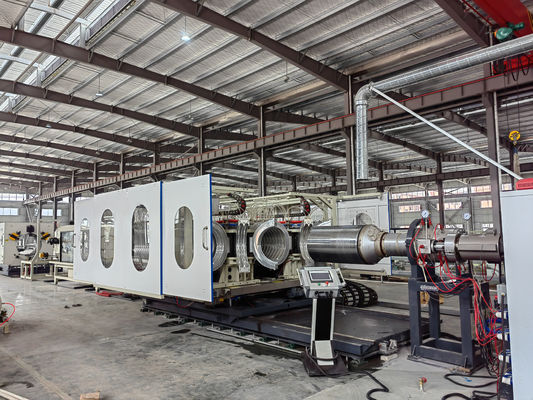 Single Screw Design Double Wall Corrugated Pipe Extrusion Line With Temperature Controller And Sensor