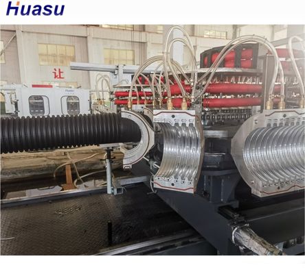 36/38 Pairs Moulds Double Wall Corrugated Pipe Extrusion Line With High Output And Siemens Electrical Parts