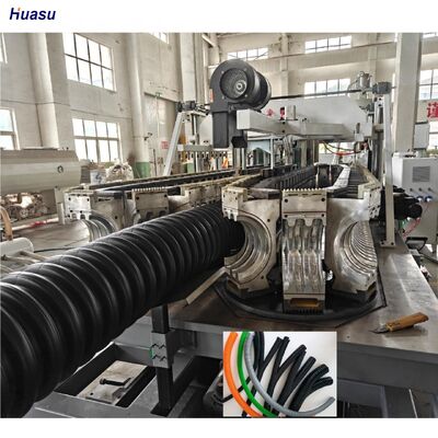 Double Wall Corrugated Pipe Extrusion Line with Siemens AC Motor, 33:1 Screw Ratio, and Water Cooling System