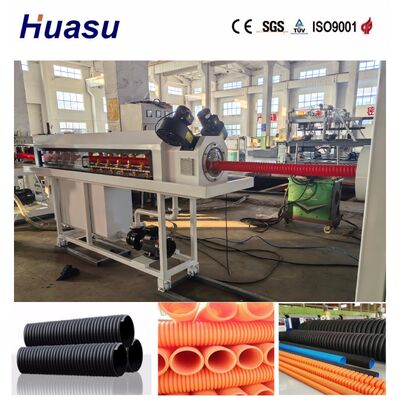 Full Automatic PP PVC Suitable Material Single Wall Corrugated Pipe Extrusion Line with Water Cooling System