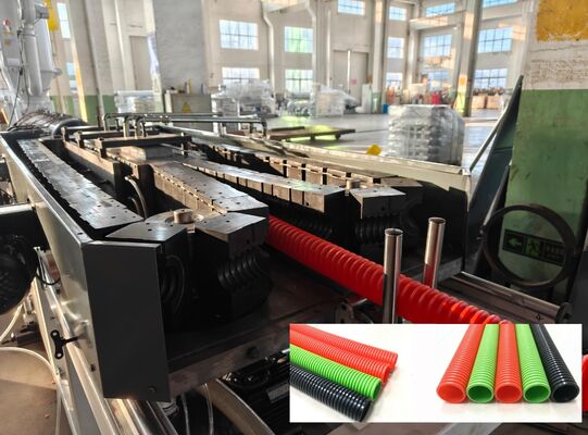 Single Wall Corrugated Pipe Extrusion Line with Temperature Sensor, Electric Heating, and Deep Screw Channel Structure