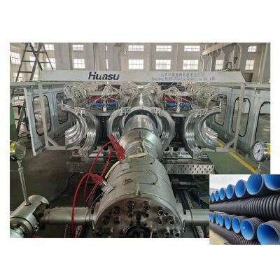 Double Wall Corrugated Pipe Extrusion Line with Belling-on-line Expansion Mode PLC Control for 32-1600mm Diameter Pipes