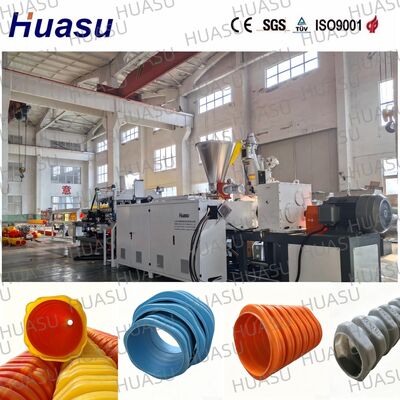 Large Diameter Irregular Plastic Corrugated Pipe Extrusion Line Municipal Waste Water Drainage Pipe Manufacturing Production Line
