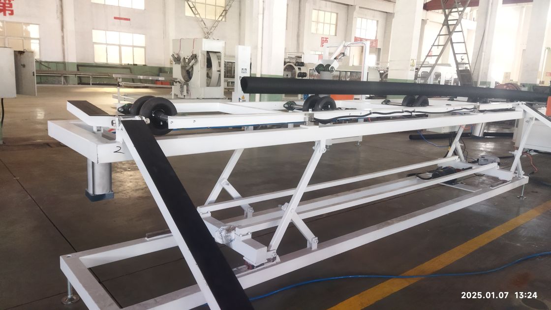 خط إنتاج أنابيب مموجة مزدوجة الجدار أوتوماتيكيًا مع محرك سيمنز ونظام التحكم PLC لإنتاج 8-15 كجم/ساعة