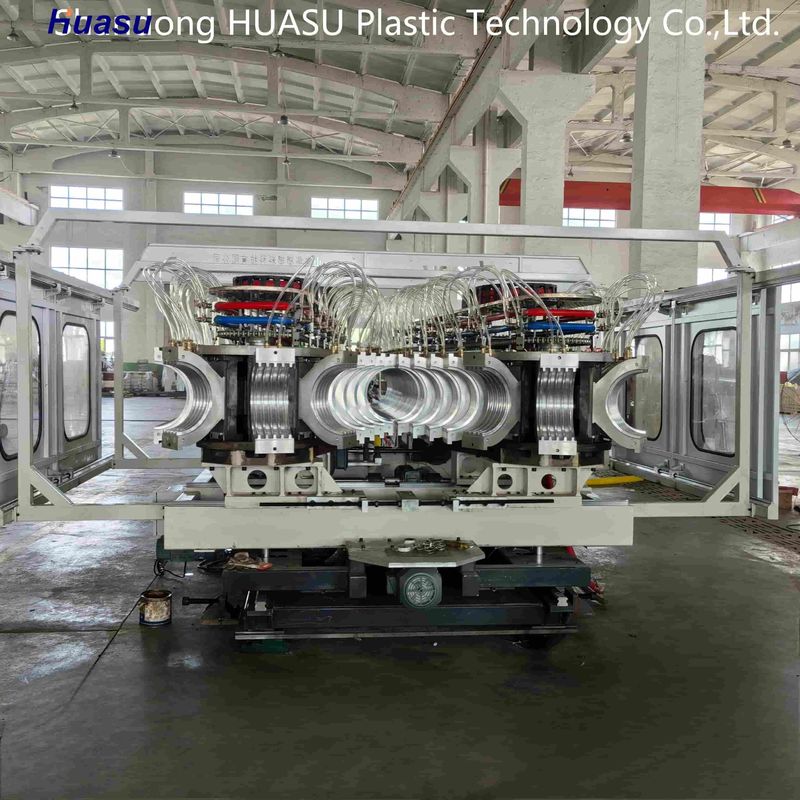 آلة أنابيب مزدوجة الجدار المموجة 32-800 ملم مع 500-2000 كجم / ساعة الناتج ونظام سيمنز PLC