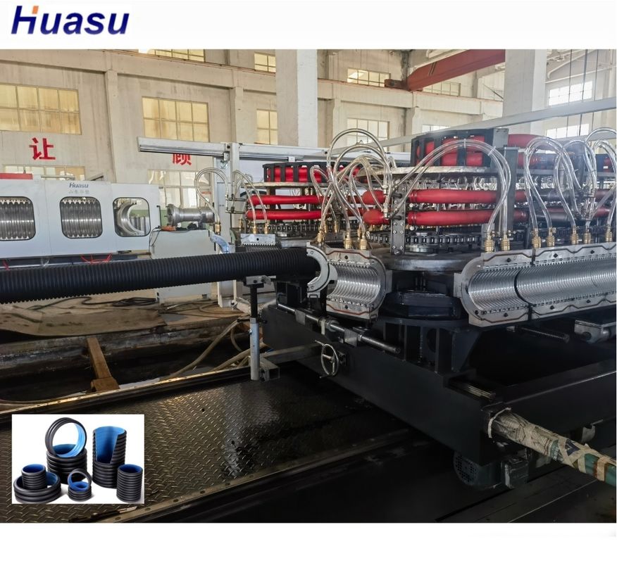 خط إنتاج بثق الأنابيب المموجة مزدوجة الجدار بقطر أدنى 63 مم وتغذية أوتوماتيكية