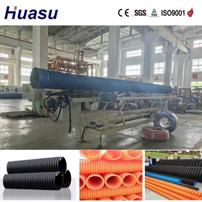 Energy Saving PVC Corrugated Pipe Extrusion Line with Online Belling for 32-1600mm Pipe Size and 60-2000kg/h Production Capacity