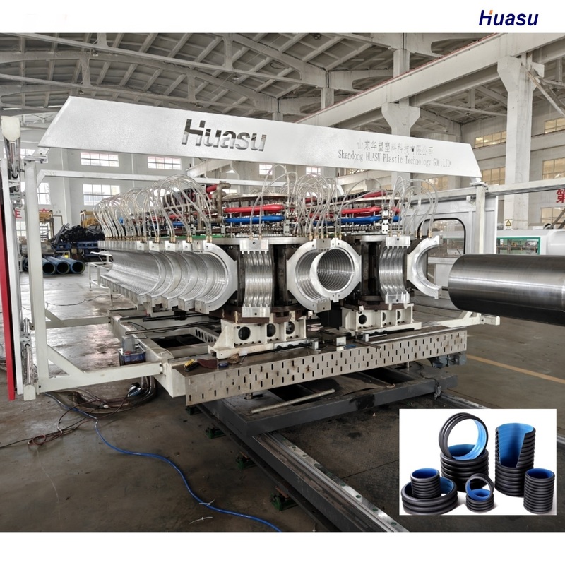 HDPE PVC Double Wall Corrugated Pipe Extrusion Line with 1 Year Warranty and Water Cooling System