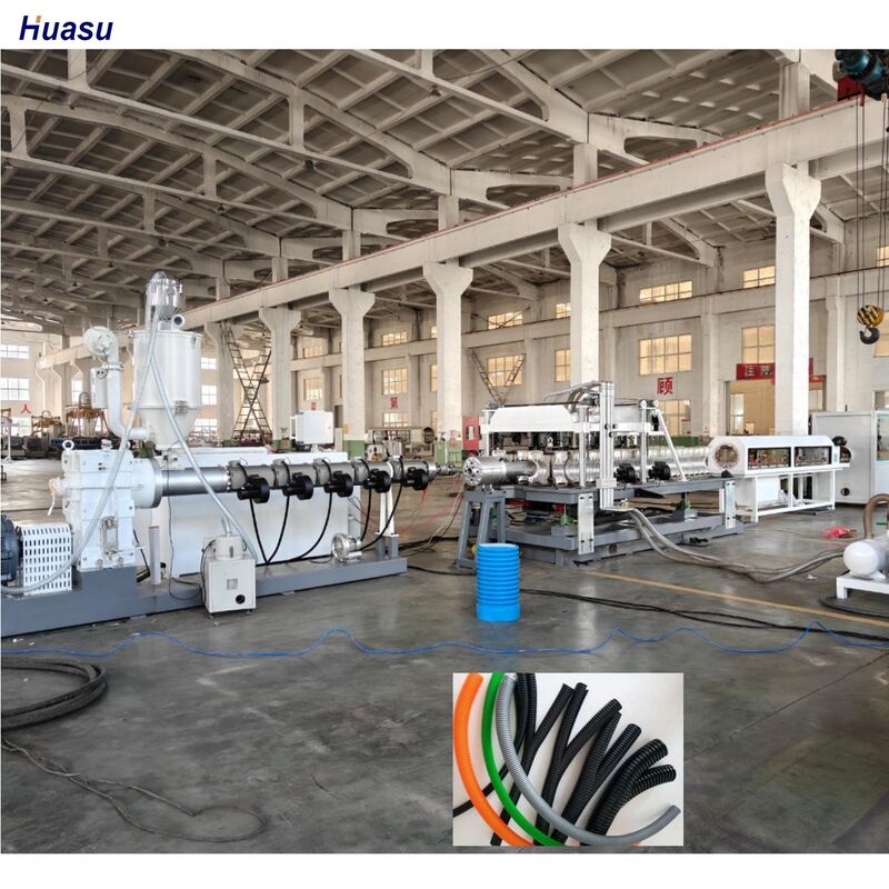 خط طحن الأنابيب المموجة ذات الجدران المزدوجة مع نسبة المسامير 33:1، تبريد المياه، ومراقبة سي سي إم إن