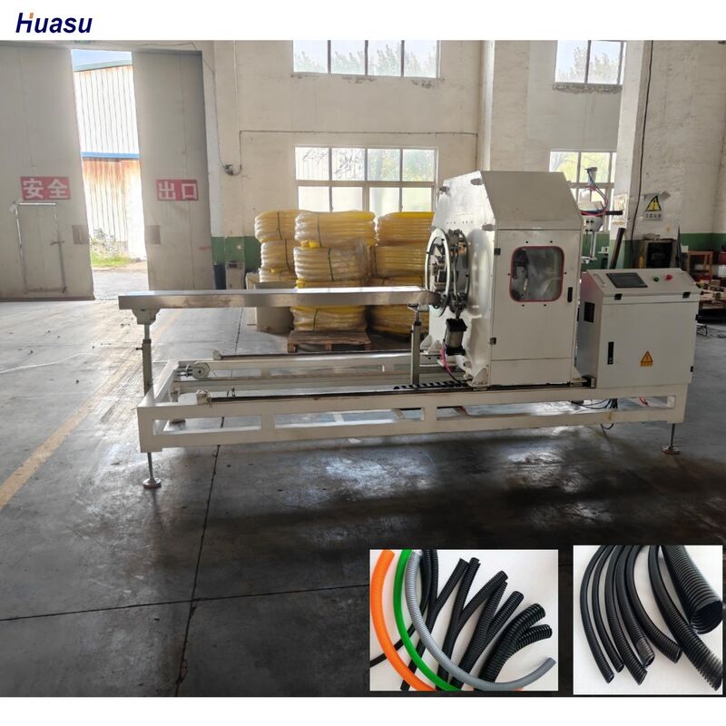 خط إنتاج بثق الأنابيب المموجة مزدوجة الجدار مع الأجزاء الكهربائية الرئيسية لشركة سيمنز مع 48 قالبًا ووظيفة التبريد المائي