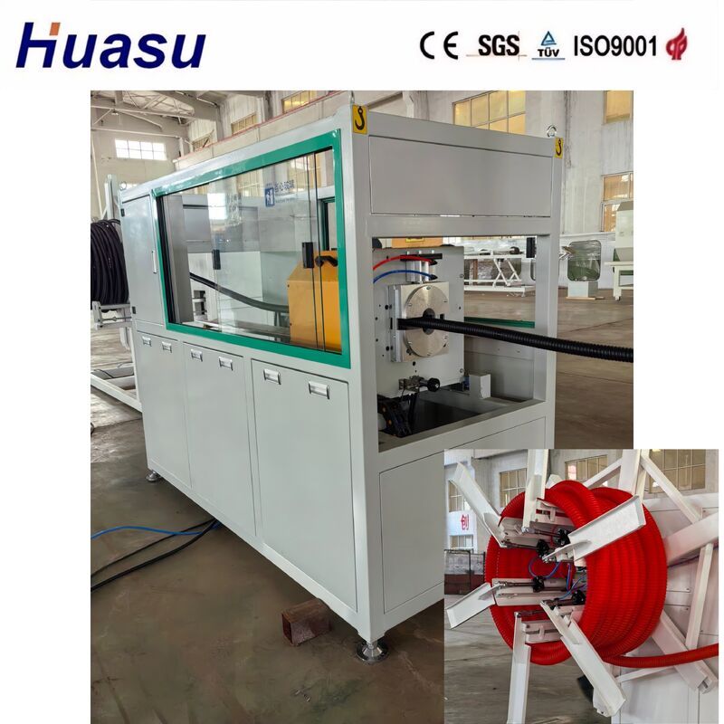 خط طحن الأنابيب المموجة عن بعد بقيادة PLC مع نطاق قطر 32mm-1600mm ومطبع طحن بمسمار واحد لحماية الكابلات