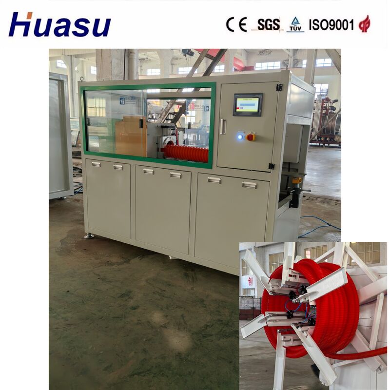 آلة أنابيب مموجة مزدوجة الجدار بإنتاجية 60-2000 كجم/ساعة تتميز بمادة غلاف المياه الفولاذية والتحكم عن بعد PLC