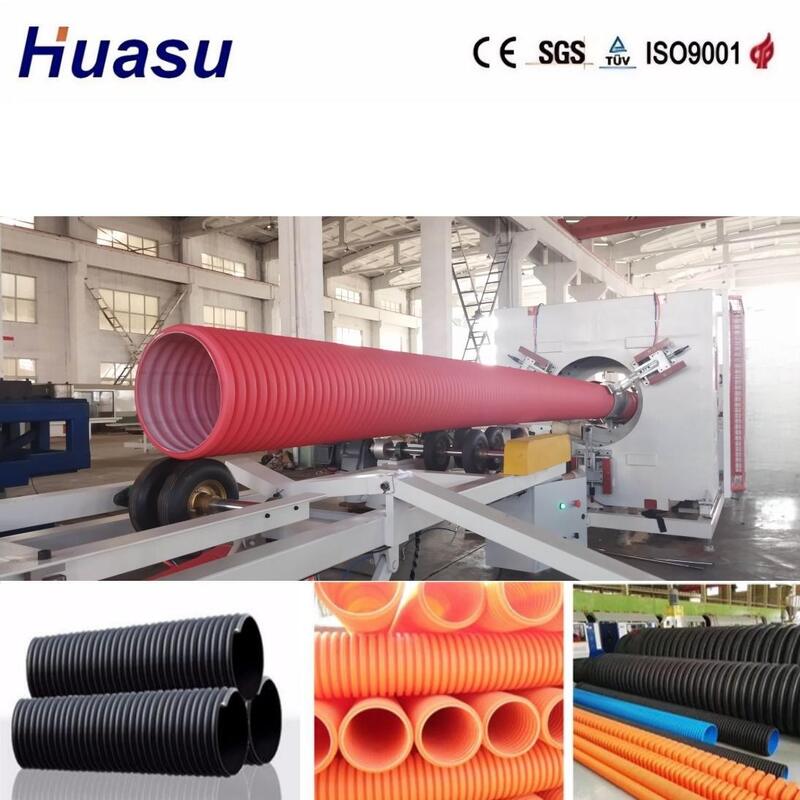 خط طحن الأنابيب المموجة ذات الجدار المزدوج الذي يتم التحكم به بواسطة PLC لقطر الأنابيب 32mm-1600mm مع إنتاجية عالية