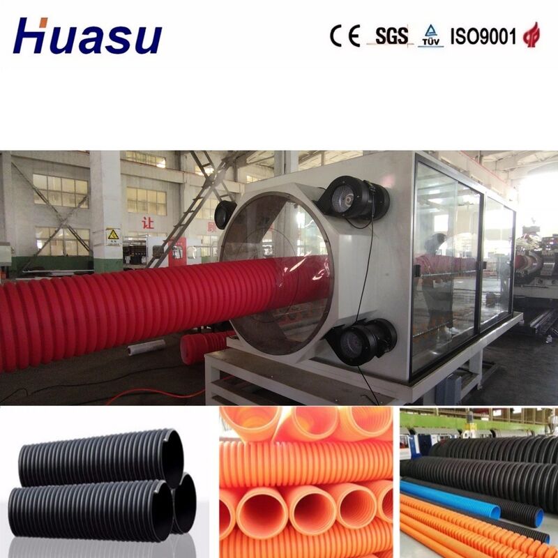 خط تطويري تلقائي للأنابيب الملوحة ذات الجدران المزدوجة مع قطر داخلي 32mm-1600mm ، التحكم في PLC من Siemens وقدرة الإنتاج 100-1000 كجم / ساعة