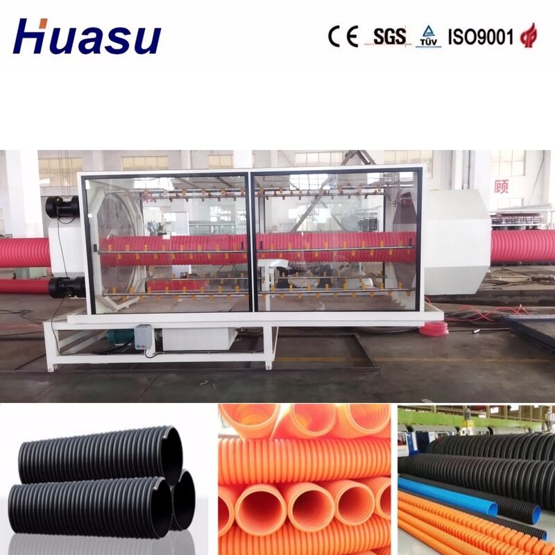 خط طحن الأنابيب المموجة ذات الجدار المزدوج الذي يتم التحكم به بواسطة PLC لقطر الأنابيب 32mm-1600mm مع إنتاجية عالية