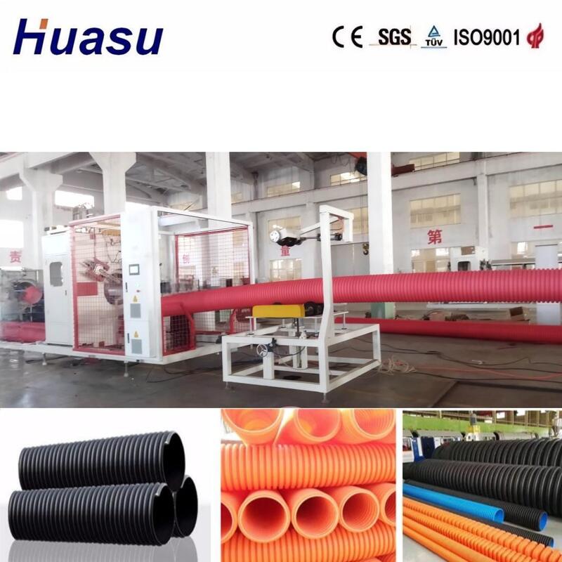 Aluminium Alloy Mould Double Wall Corrugated Pipe Extrusion Line with PLC Control for 32mm-1600mm Pipe Diameter