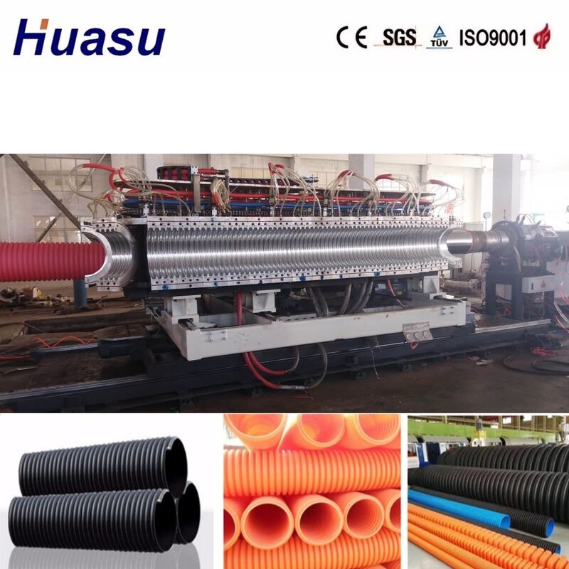 خط طحن الأنابيب المموجة ذات الجدار المزدوج مع قطر الأنابيب 32-1600 مم ، التحكم في PLC من Siemens ، والإنتاجية العالية