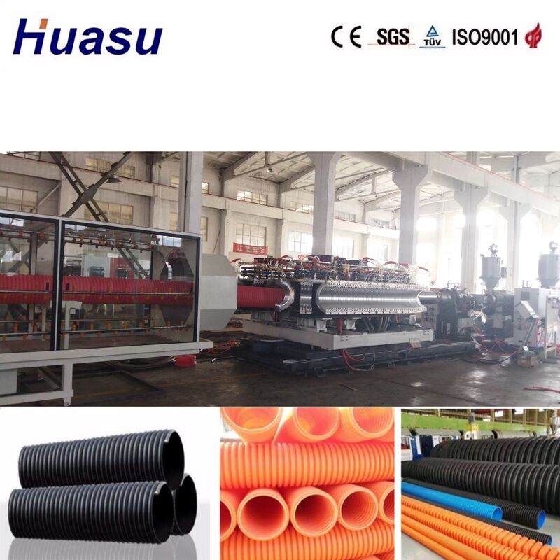 خط طحن الأنابيب المموجة ذات الجدار المزدوج مع قطر الأنابيب 32-1600 مم ، التحكم في PLC من Siemens ، والإنتاجية العالية