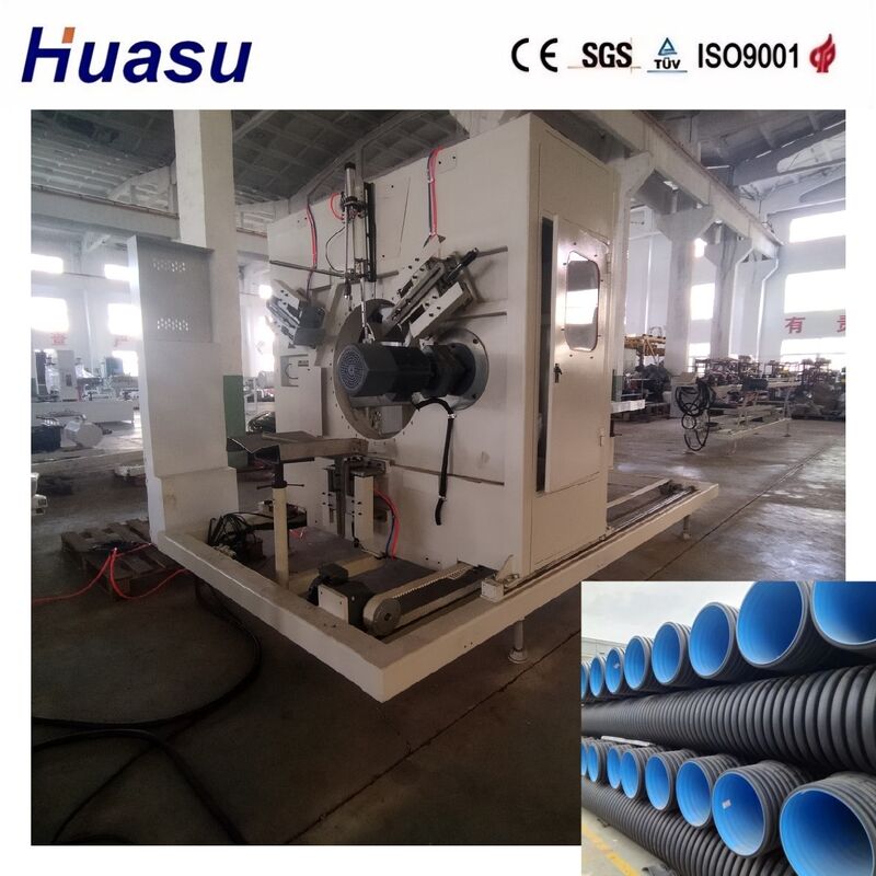 600mm 800mm 1200mm PE PVC خط طحن أنابيب مزدوجة الحائط مع 60-2000kg/h سعة خزان تبريد المياه ومحرك سيمنز
