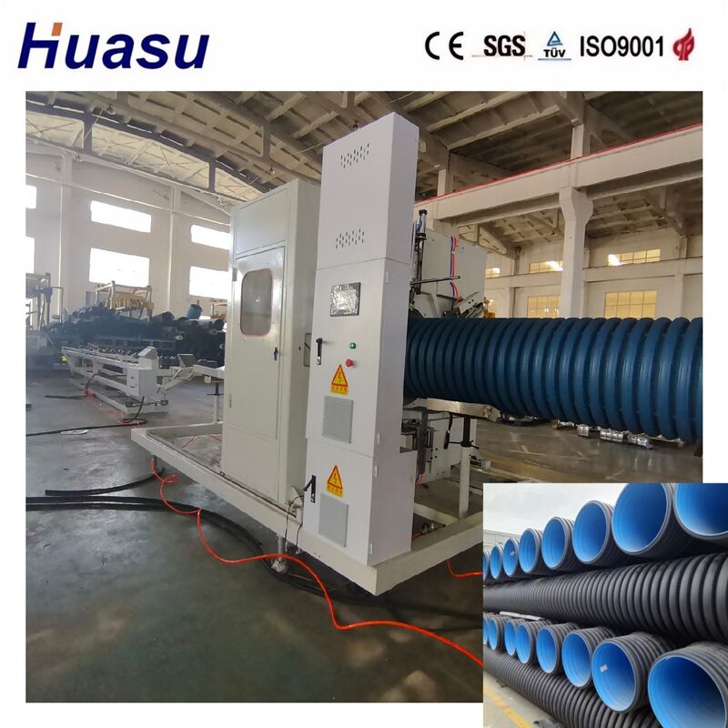 كابلات الكهرباء للاتصالات HDPE بلاستيكية مزدوجة الحائط أجهزة طحن الأنابيب المموجة