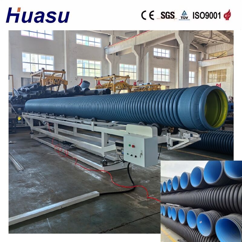 خط إنتاجية عالية للأنابيب الملوحة ذات الجدران المزدوجة لـ HDPE / PE / PP / PVC / MPP مع قطر الأنابيب 32-1600mm