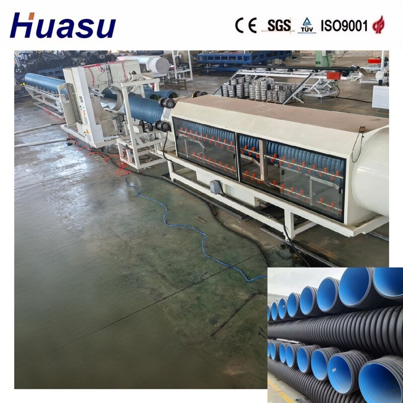 خط إنتاجية عالية للأنابيب الملوحة ذات الجدران المزدوجة لـ HDPE / PE / PP / PVC / MPP مع قطر الأنابيب 32-1600mm