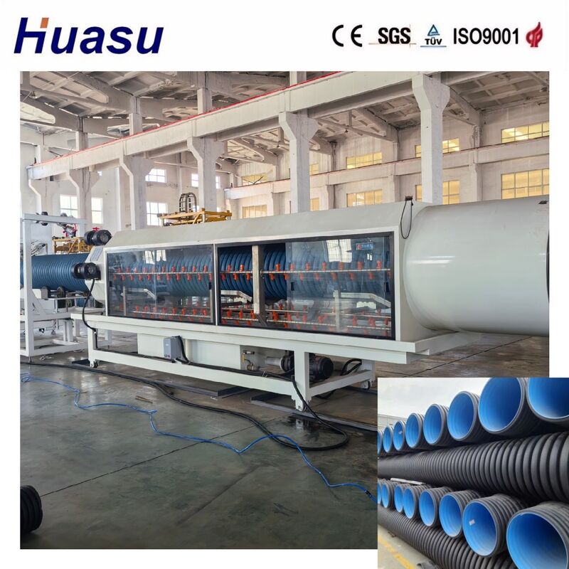 خط إنتاجية عالية للأنابيب الملوحة ذات الجدران المزدوجة لـ HDPE / PE / PP / PVC / MPP مع قطر الأنابيب 32-1600mm