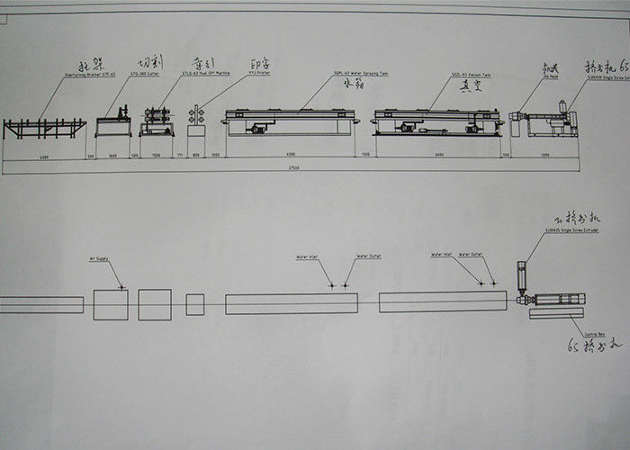 خط إنتاج الأنابيب المموجة ذات الجدار الواحد 200 مم -400 مم PVC