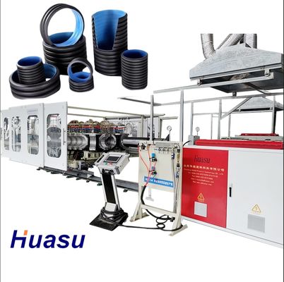 36/38 Pairs Moulds Double Wall Corrugated Pipe Extrusion Line With High Output And Siemens Electrical Parts
