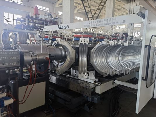 Double Wall Corrugated Pipe Extrusion Line With 0.4～0.7 Mm Nitriding Max Pipe Diameter 1600mm
