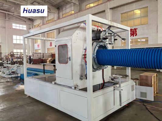 High Speed 1.5-5m/min HDPE/PVC Corrugated Pipe Production Equipment with 32-1600mm Pipe Diameter and Double-layer Spiral Co-extrusion