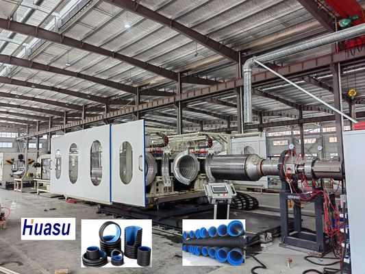 Double Wall Corrugated Pipe Extrusion Line with ID30-ID1500mm Range 23 Years Production Experience and 6m-12m Cooling Tank