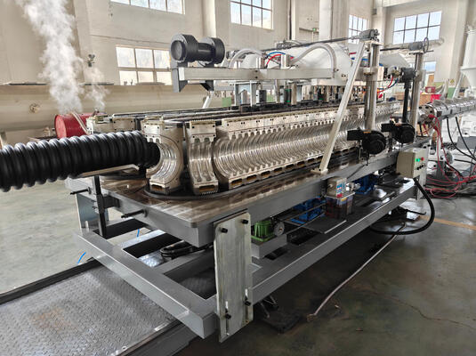 ISO and CE Certified Double Wall Corrugated Pipe Extrusion Line with Water Cooling System and 20CrMnTi Gear Material