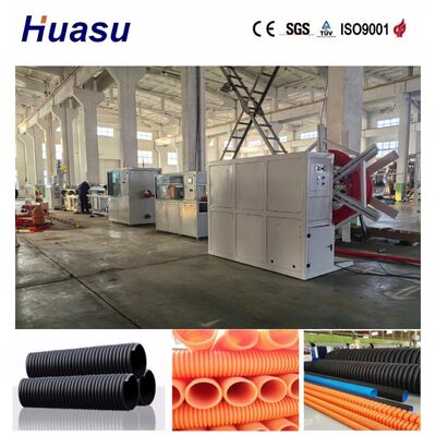 PLC Control With Touch Screen Single Wall Corrugated Pipe Extrusion Line For High Productivity And Energy Saving Plastic Pipe Production