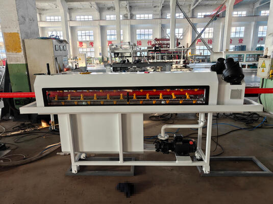 Double Wall Corrugated Pipe Extrusion Line with Siemens Frequency Controller HV>740 Barrel Screw and 20CrMnTi Gear Material