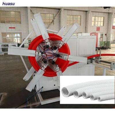 Automatic grade HDPE PP PVC double wall corrugated pipe machine featuring rotary mold type corrugator for pipe manufacturing