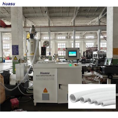 Single Screw Design Single Wall Corrugated Pipe Extrusion Line With Schneider Siemens Electric Components Barrel Nitriding Depth 0.4 To 0.7 Mm