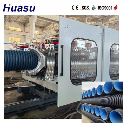 Telecom Electricity Cable Plastic HDPE Dual Wall Corrugated Pipe Extrusion Machine