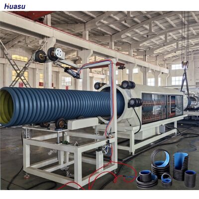 PVC PP PE Single Double Corrugated Pipe Extrusion Line With High Efficiency Pipe Machine