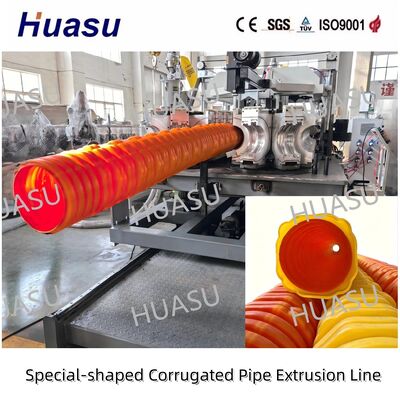 High Strength Special Profile Plastic Corrugated Pipe Production Line Underground Sewage Drain Pipeline Extrusion Making Machine